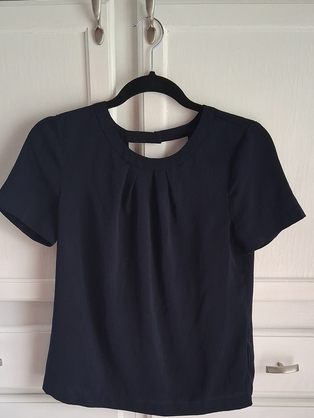JCrew Navy Short-Sleeve Reversable Blouse
